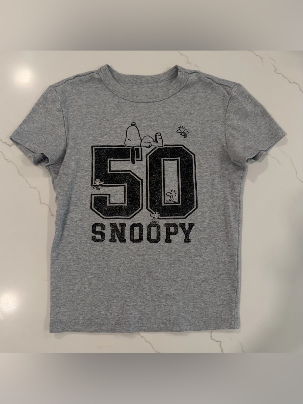 Peanuts Grey Short Sleeve Snoopy '50' Graphic Tee